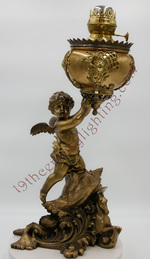 Jumbo “Sea Horse” Cherub Banquet Lamp