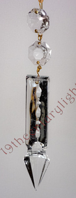 Old Hanging Lamp Prism- "Spear Point" 