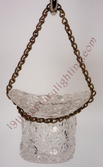 Clear "Button & Daisy" Pattern Top Hat Burnt Match Holder