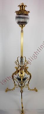 Amazing Ornate Brass and Silver Floor Lamp