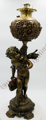 Jumbo “Traveling” Cherub Banquet Lamp