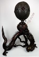 Huge Bronze Dragon Oil Lamp